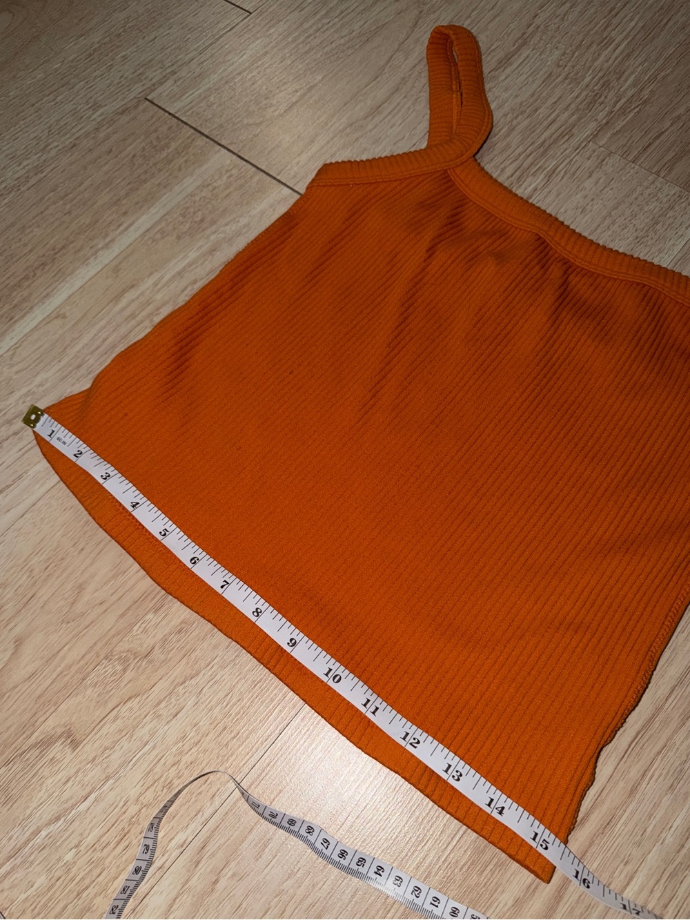 Women’s Ribbed Orange Tank Top - Picture 5 of 6
